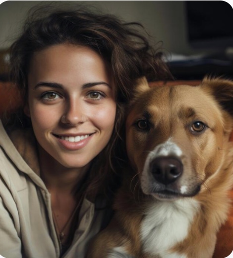 Pet parent with her dog